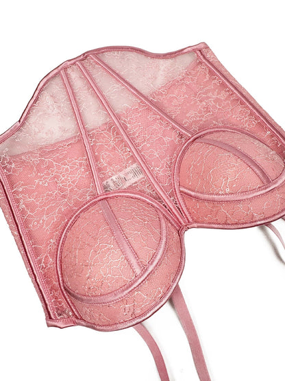 Levoire | Corset en filet transparent avec des détails en dentelle
