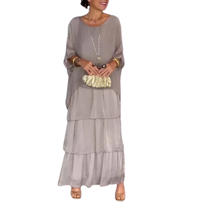 Levoire | Robe Maxi À Volants Pour Femmes Gris