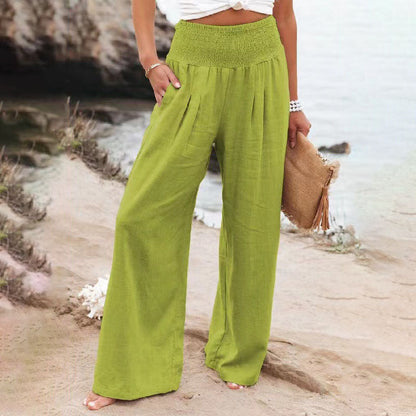 Levoire | Pantalons Décontractés À Jambes Larges Et Poches Vert clair