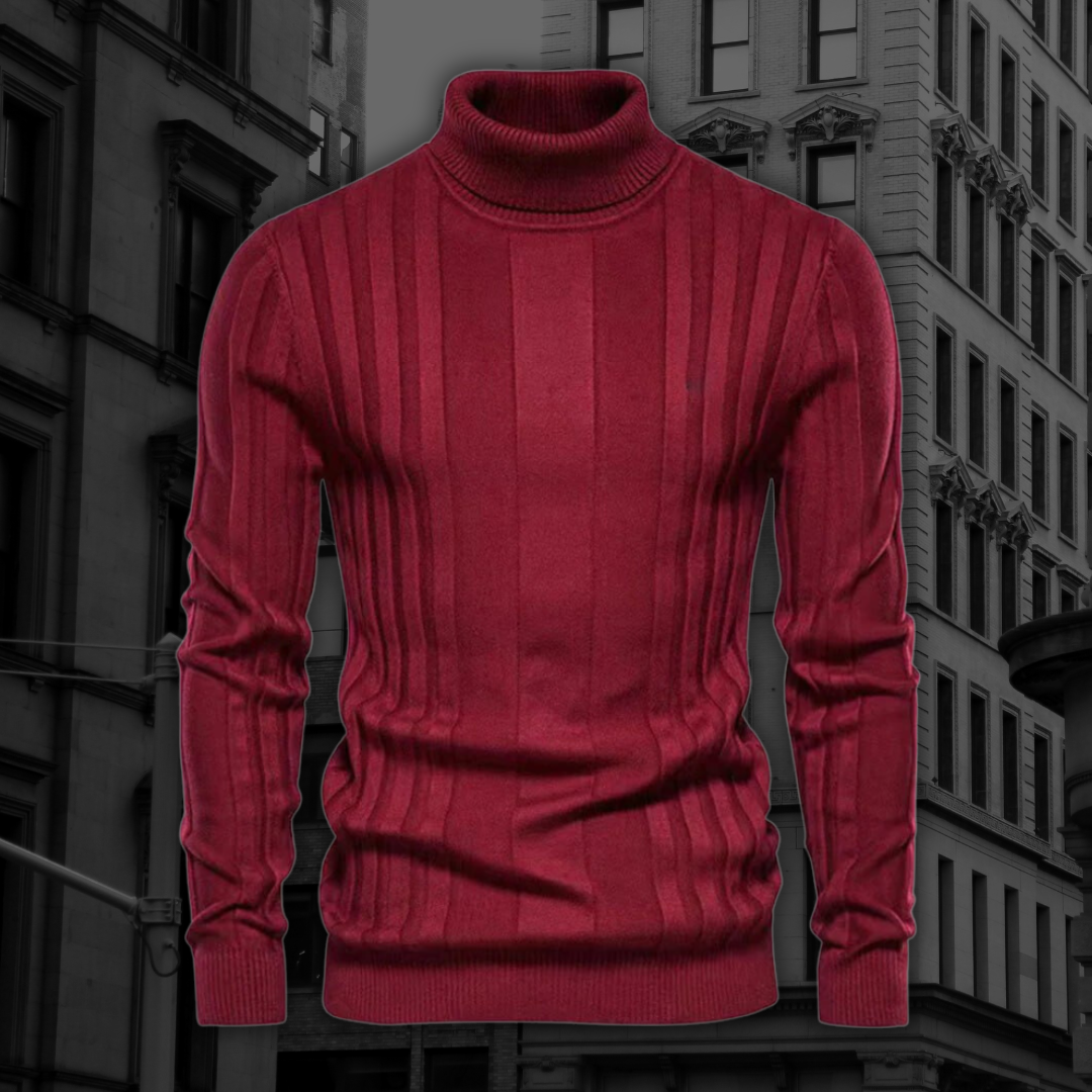 Levoire | Pull À Col Roulé Premium Luxe Pour Hommes Rot