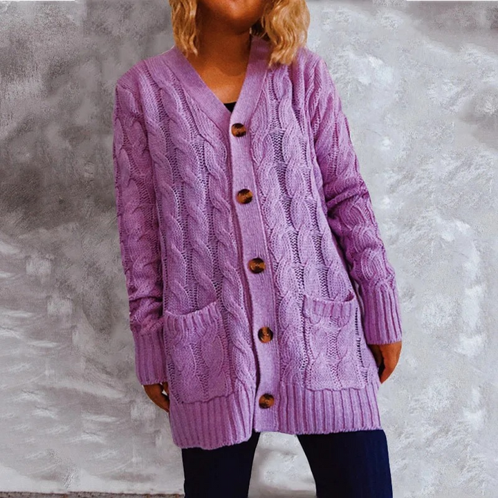 Levoire | Gilet à col haut pour femmes avec design en maille à cape Lilas