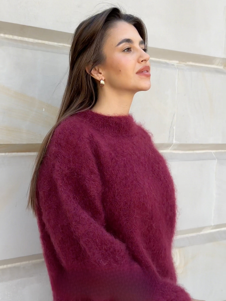 Levoire | Pull Pour Femmes Avec Encolure Ronde Pour Un Look Moderne Rouge foncé