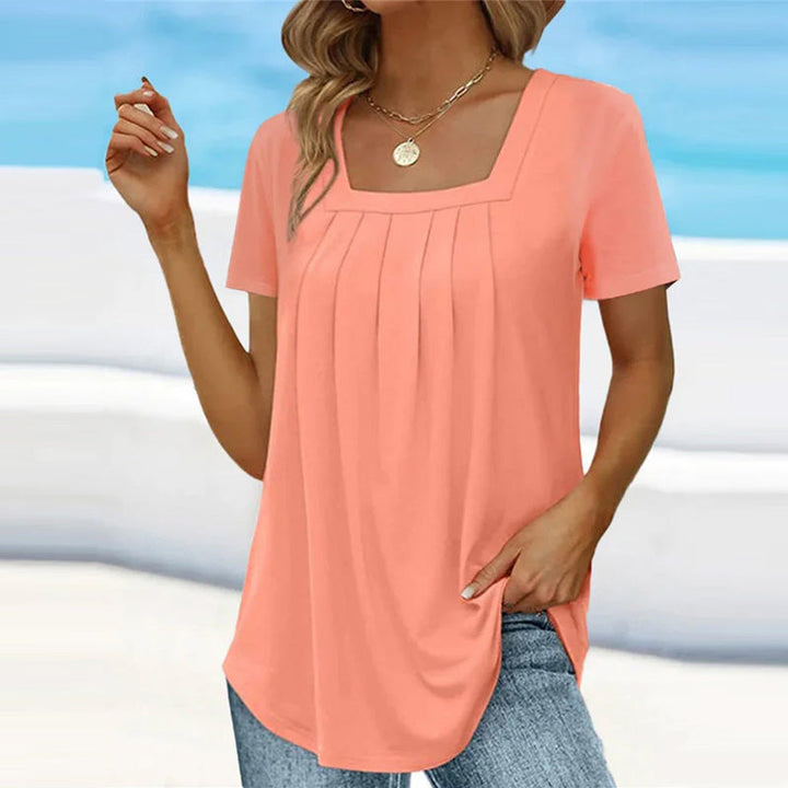 Levoire | Chemise Drapée Élégante À Encolure Rectangulaire Pese rose