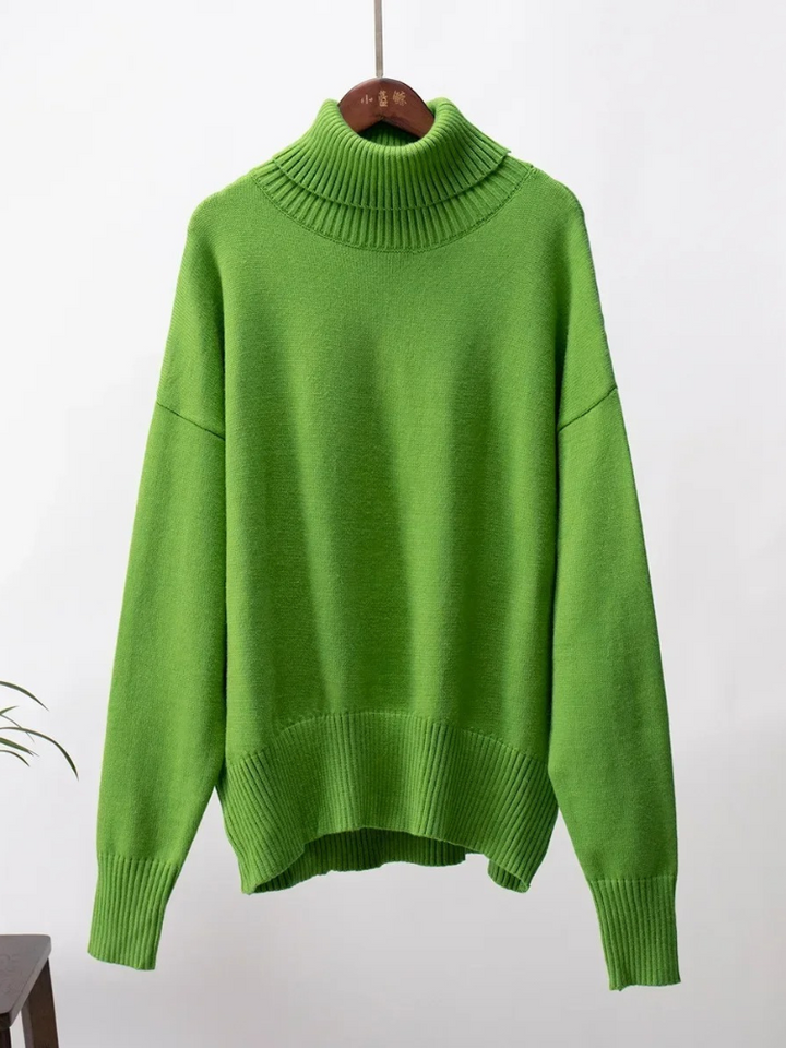 Levoire | Pull en tricot à col montant pour femmes en grandes tailles, Doux et Confortable Vert clair