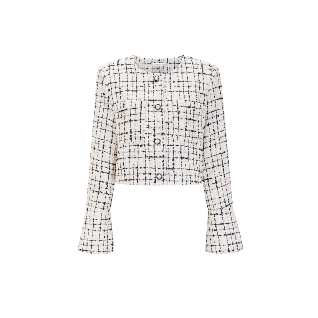 Levoire | Veste Découpée Imprimée À Carreaux