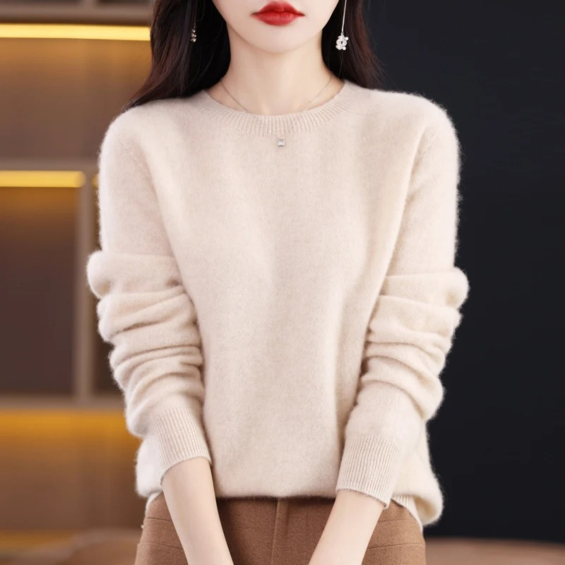 Levoire | Cachemire-pull Nuisettes Col Rond, Doux Luxe & Chaleur Beige