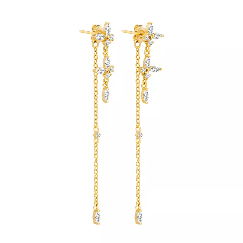 Levoire | Boucles D'Oreilles Classiques Or Boucles d'oreilles en tente à fleurs
