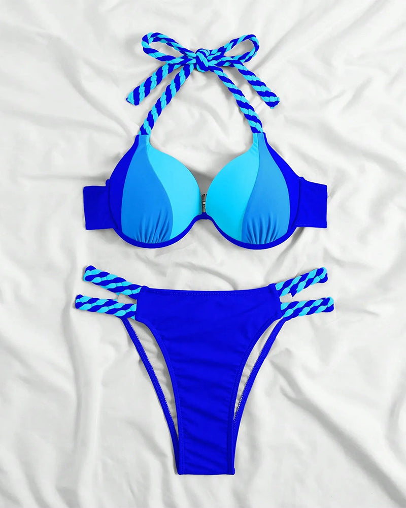 Levoire | Ensemble De Bikini Avec Cou Support Et Blocs De Couleur