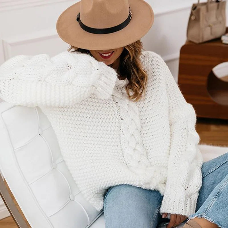 Levoire | Pull En Câble Pour Femmes, Confortable Et Tendance Blanc