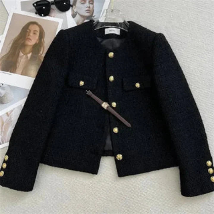 Levoire | Veste noire courte à manches longues
