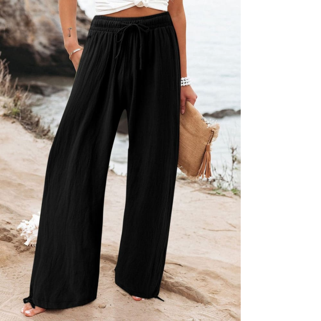 Levoire | Pantalons De Loisirs En Coton Et Lin Pour Femmes Blanc