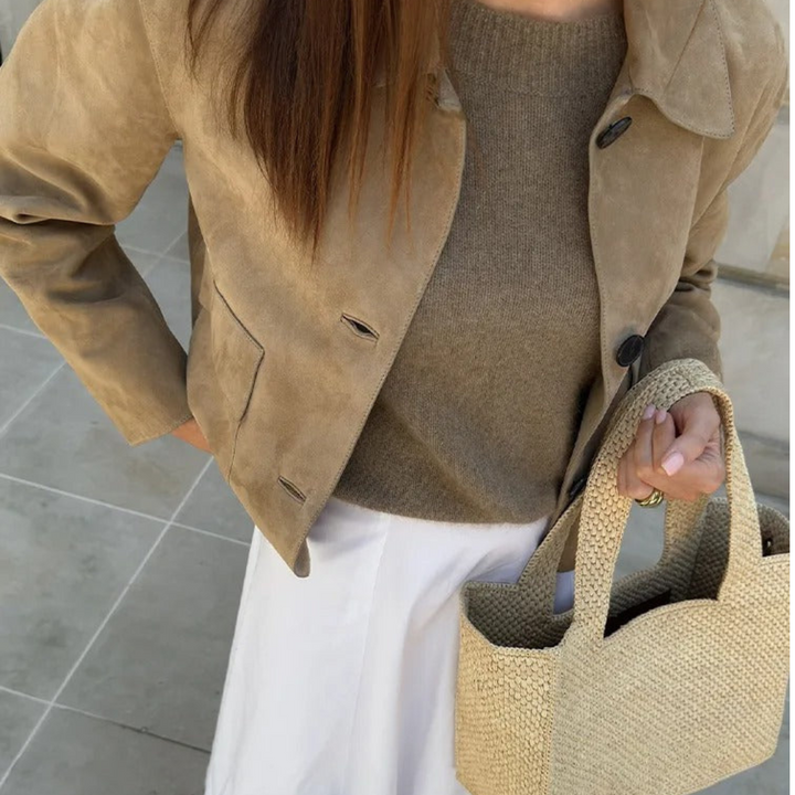 Levoire | Beige Blouson En Cuir
