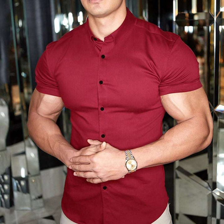 Levoire | Chemise Slim Fit Moderne Hommes Bordeaux