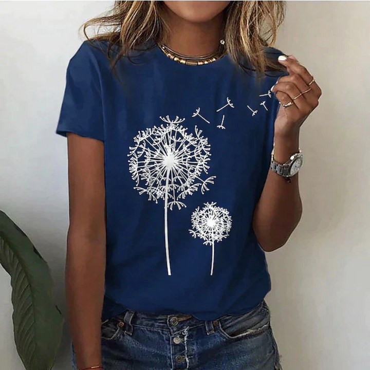 Levoire | T-Shirt à manches courtes imprimé décontracté Bleu