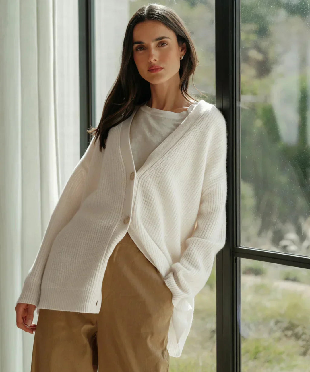 Levoire | En V Collant Cardigan FR Femmes Blanc
