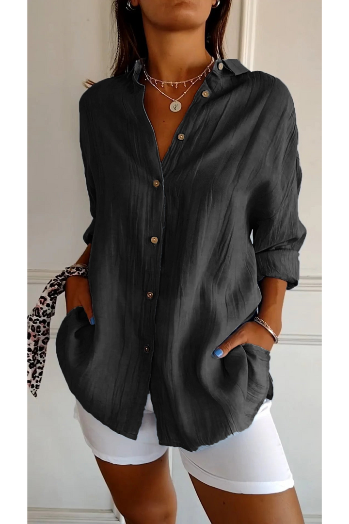 Levoire | Blouse Manches Courtes FR Femmes Long Noir