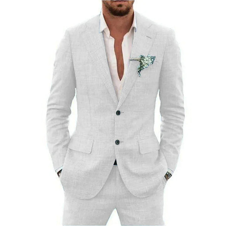 Levoire | Costume en lin pour hommes Blanc