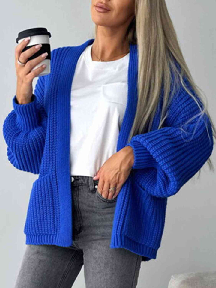 Levoire | Cardigan À Front Ouvert Avec Épaules Tombantes Pour Une Allure Décontractée Bleu