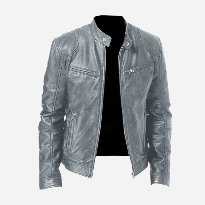 Levoire | Élégante veste en cuir chaude Gris