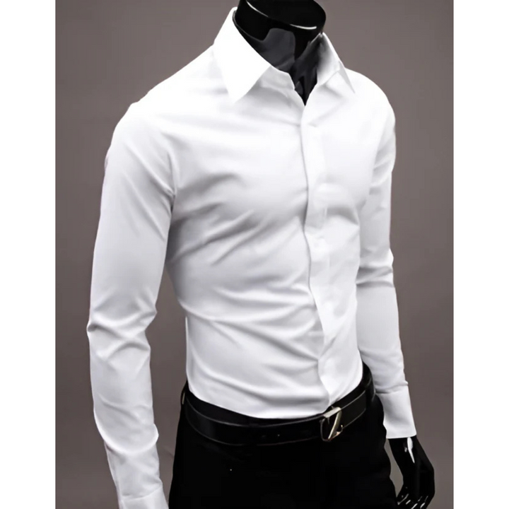 Levoire | Blouse à manches longues Slim Fit avec fermeture à boutons Blanc