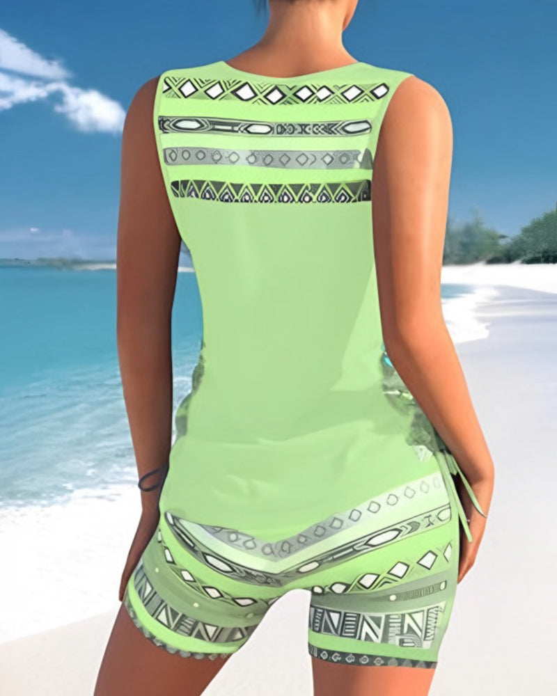 Levoire | Tankini Avec Un Motif Géométrique Et Encolure En V