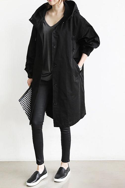 Levoire | Veste Coupe-Vent Avec Capuche Pour Un Usage Quotidien Noir