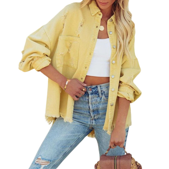 Levoire | Veste En Jean Déchirée Jaune