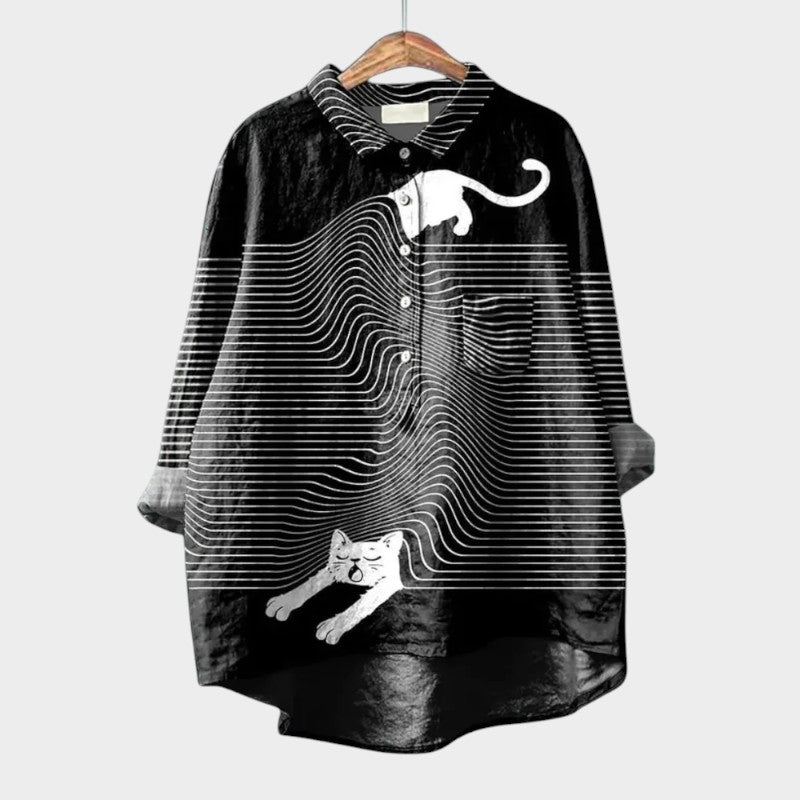 Levoire | Chemise Décontractée Avec Col Rond Noir