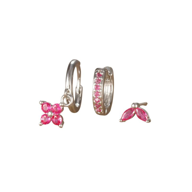 Levoire | Boucles D'Oreilles Kukka Rvs Argent Rosa
