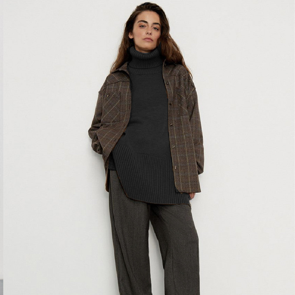 Levoire | Pull-Over En Cachemire Pour Femmes En Tissus Unis D'Automne Noir