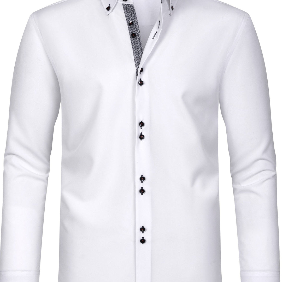 Levoire | Chemise Pour Homme Unie Avec Col Retourné Pour Des Apparitions Élégantes
