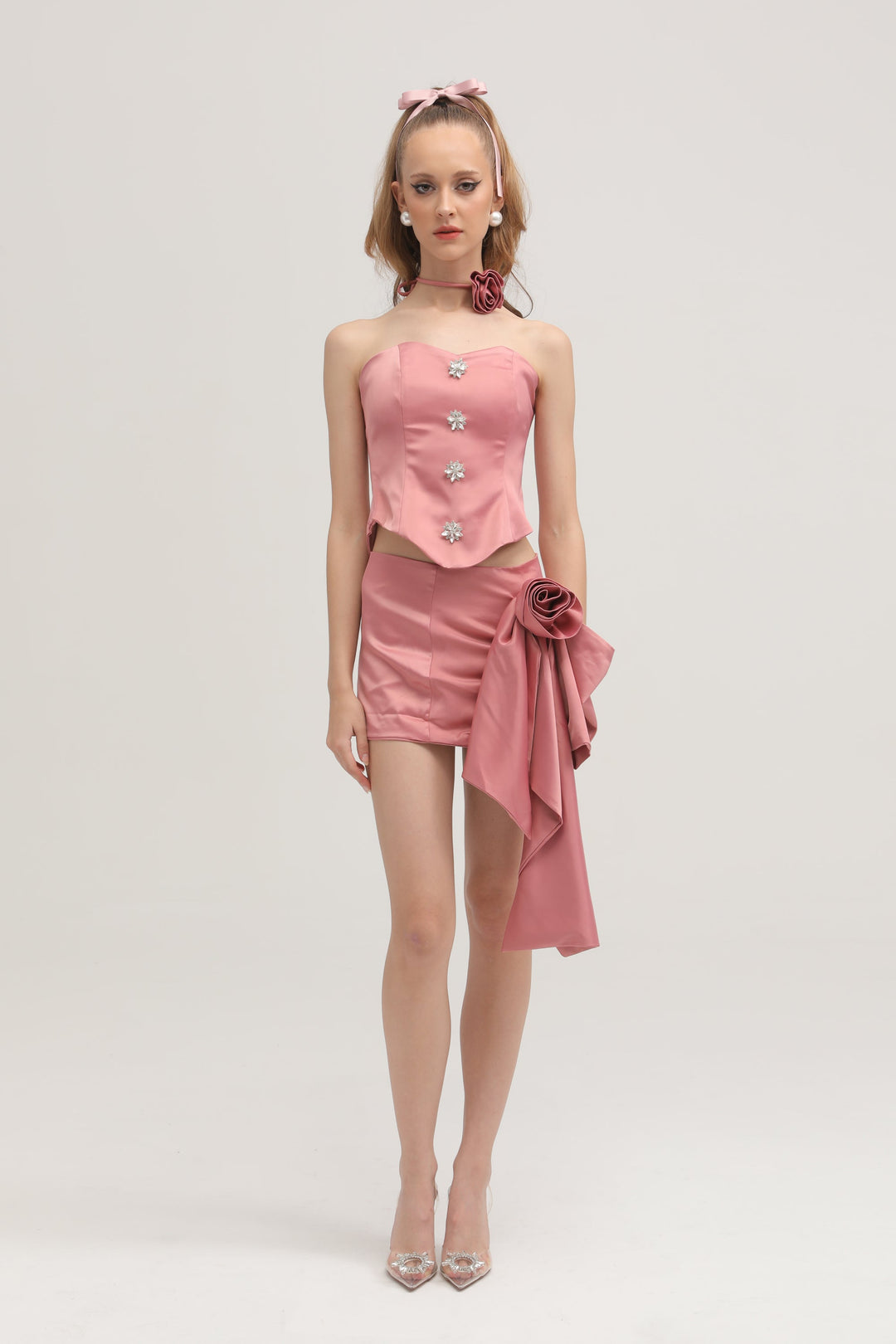 Levoire | Ensemble De Crop Top Et Jupe Detaillé