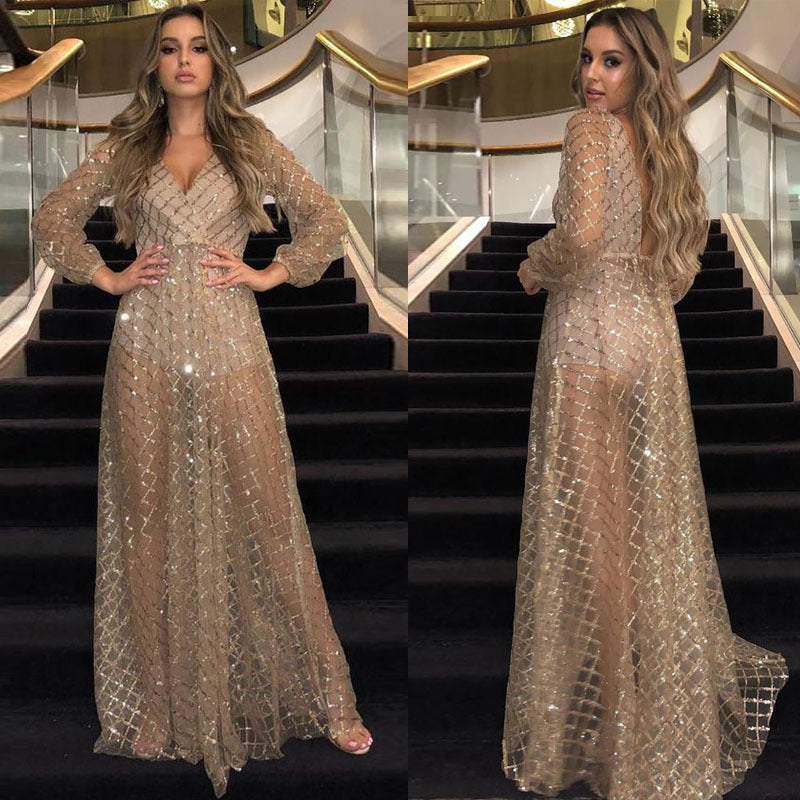 Levoire | Robe à dos large V en or