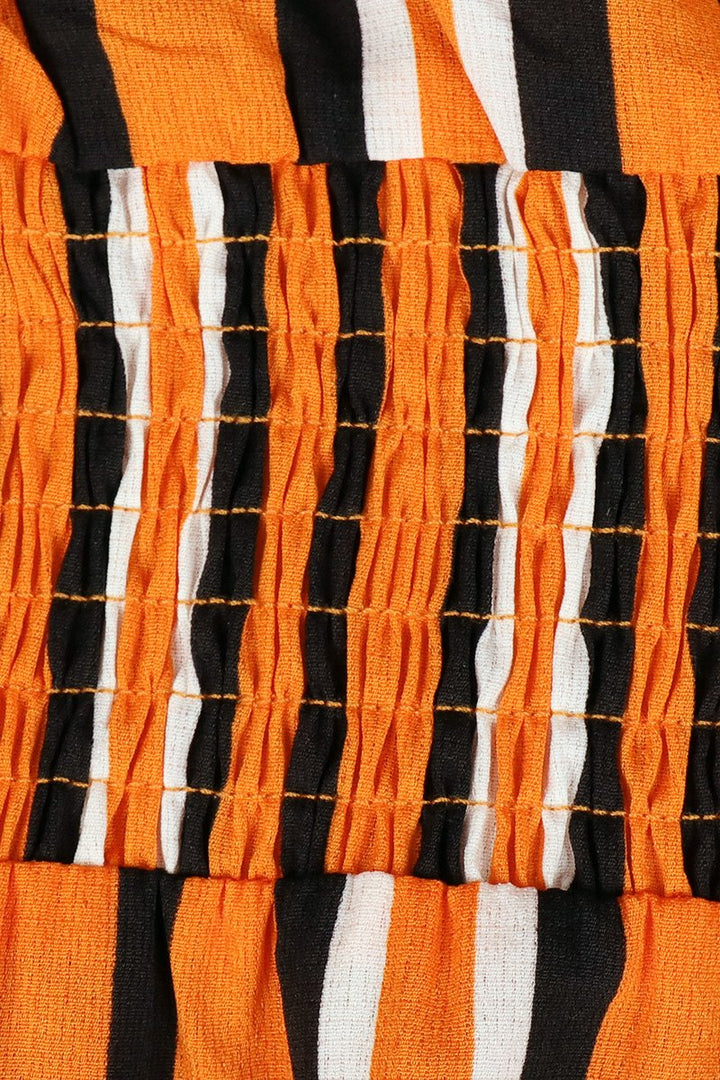 Levoire | Robe Cort Stripee Avec Taille Élastique
