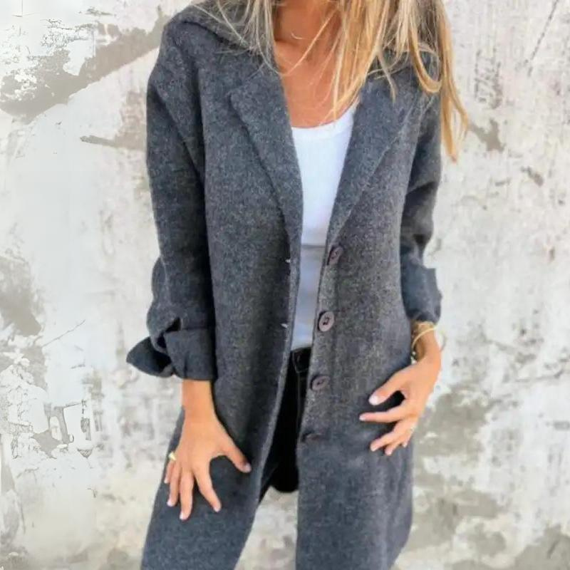 Levoire | Manteau Long Confortable Et Agréable Gris