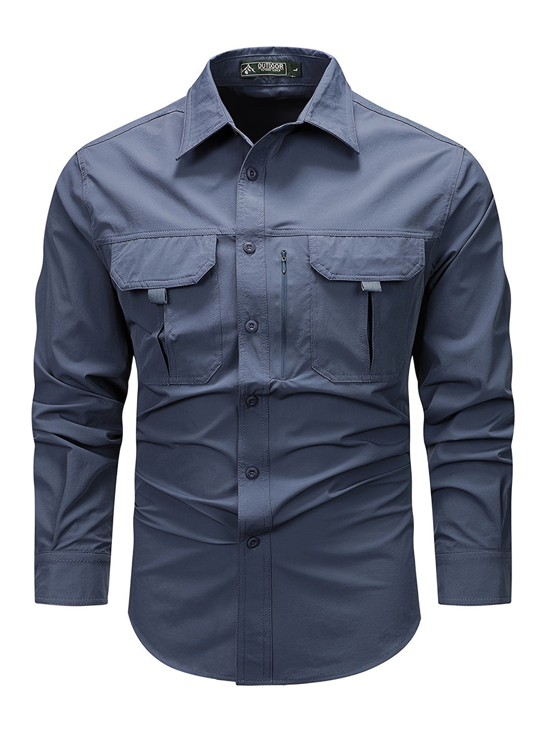 Levoire | Chemise Cargo Simple À Manches Longues Pour Hommes