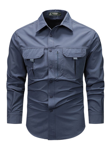 Levoire | Chemise Cargo Simple À Manches Longues Pour Hommes
