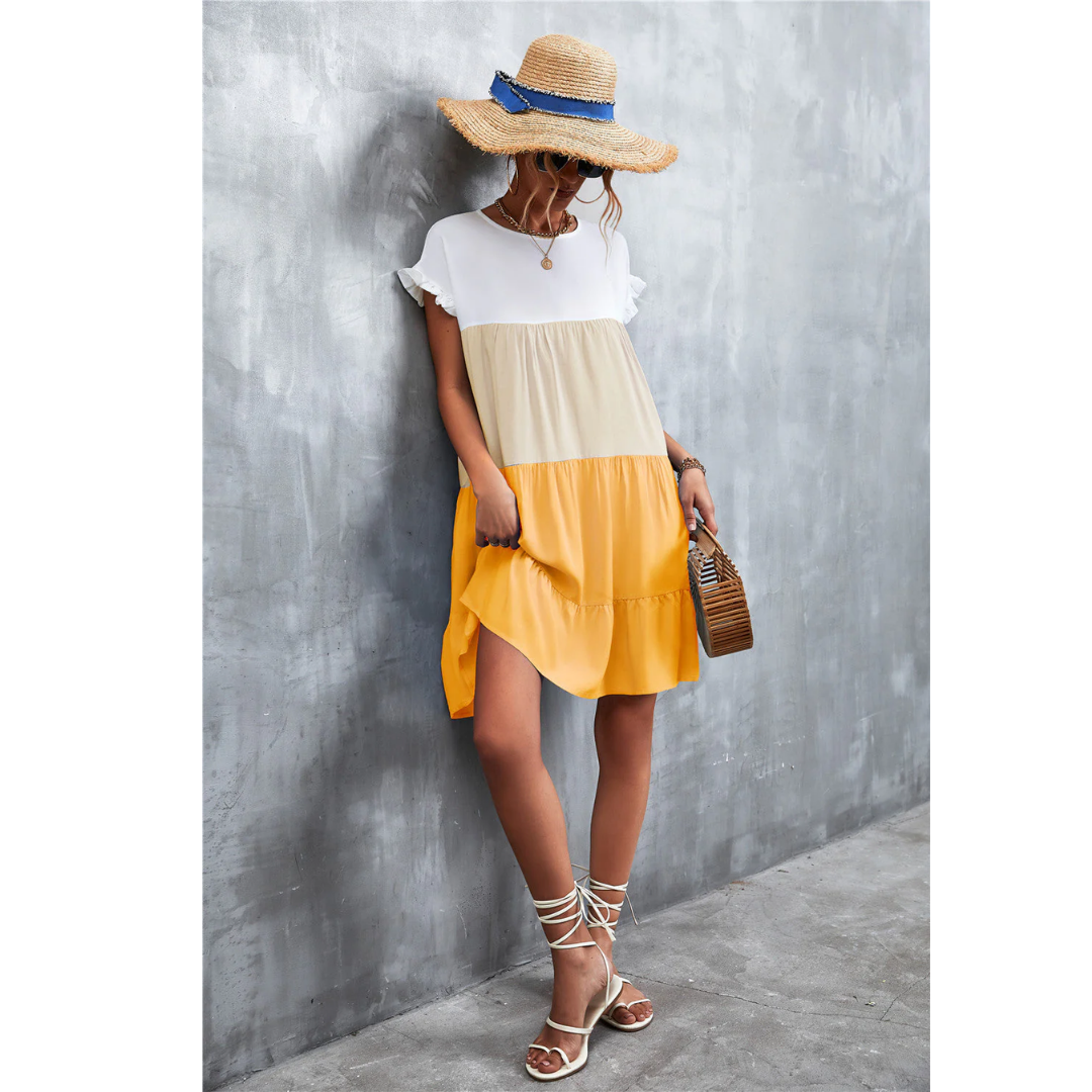 Levoire | Robe d'été mini pour femmes Jaune