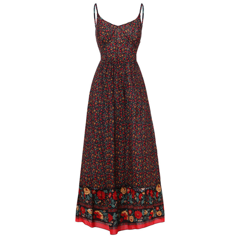 Levoire | Robe Bohémienne Croisée Avec Bretelles