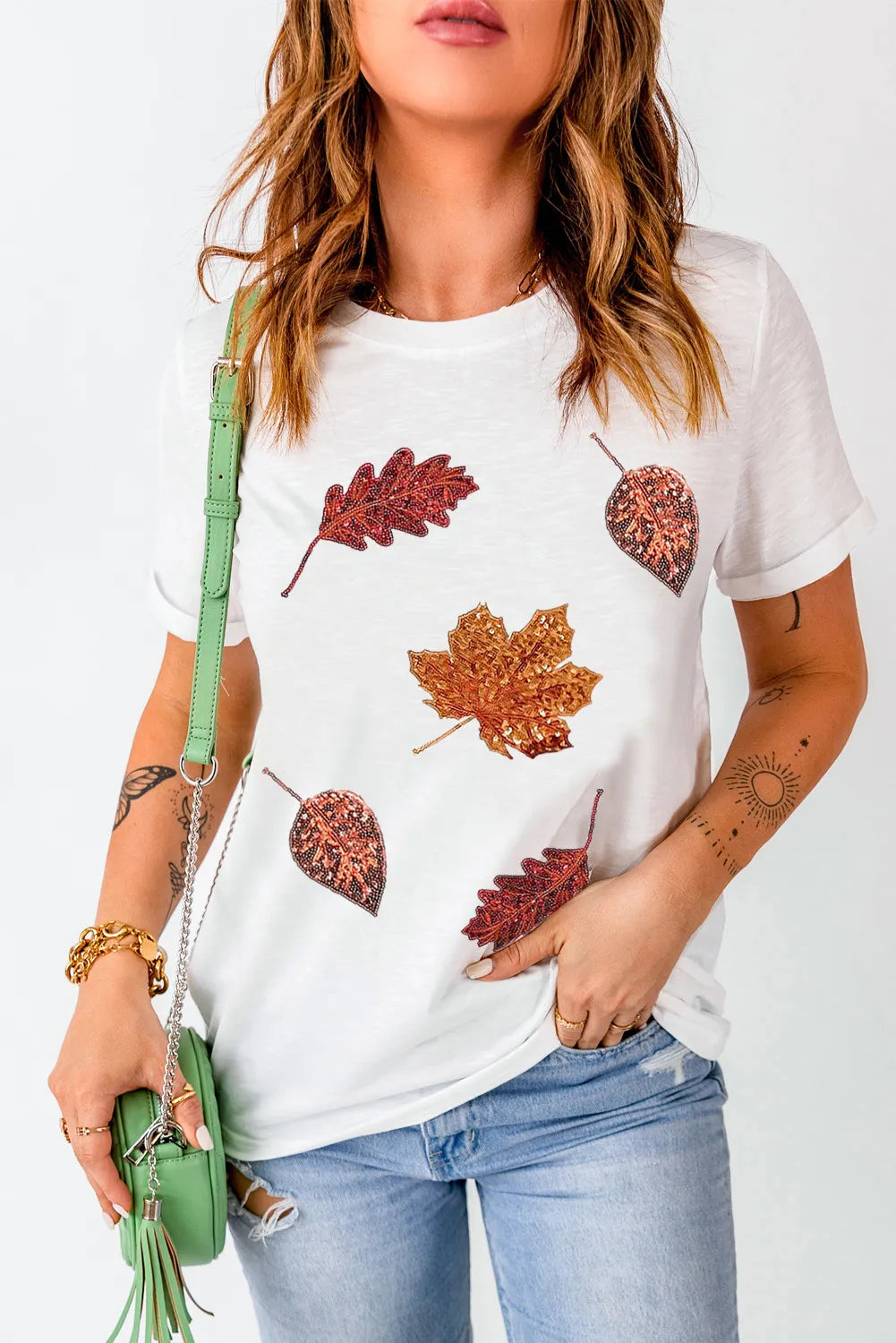 Levoire | Lønnblad Col Rond Manches Courtes T-shirt Blanc