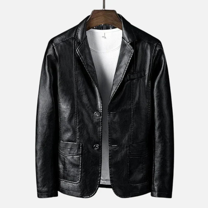 Levoire | Veste En Cuir Classique Noir