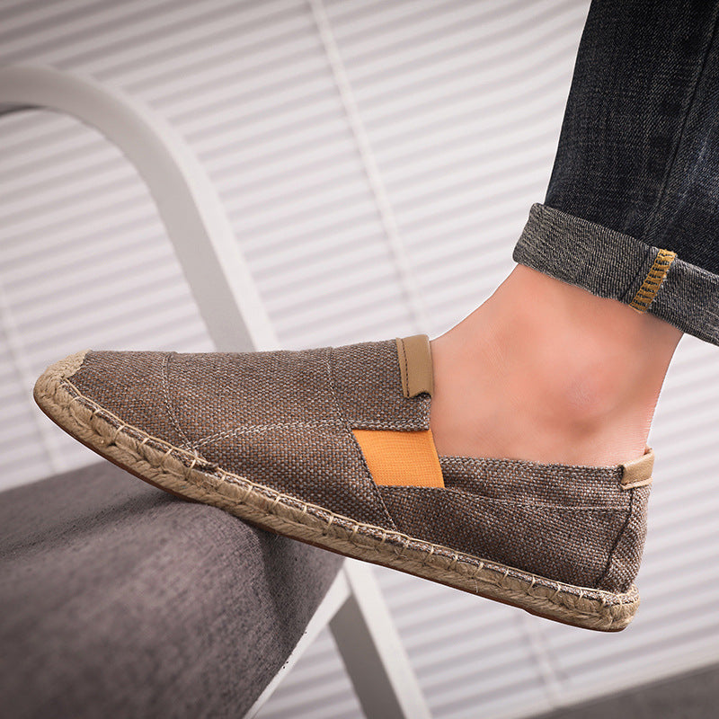 Levoire | Élégant Mocassin En Toile Léger Pour Hommes Khaki