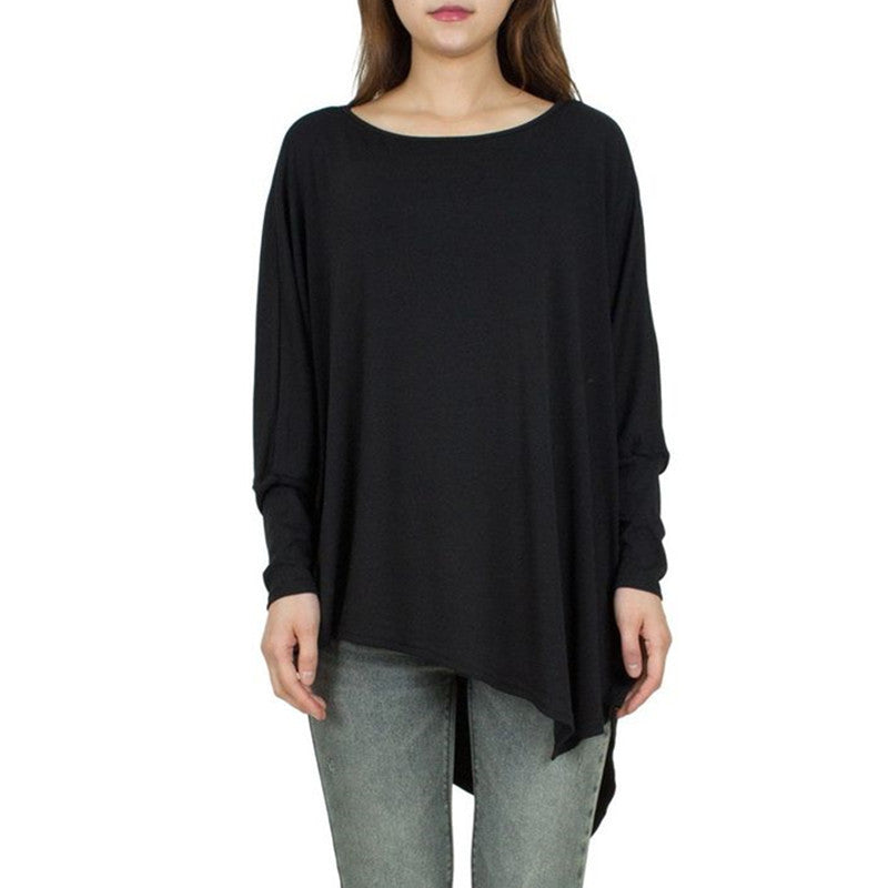 Haut surdimensionné pour femme avec ourlet asymétrique et coupe décontractée Levoire