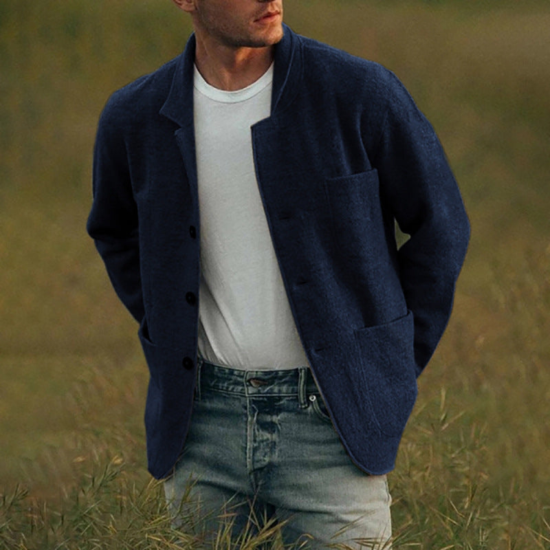 Levoire | Veste Pour Hommes Moderne Et Élégante Avec Poches Pour Le Printemps Bleu