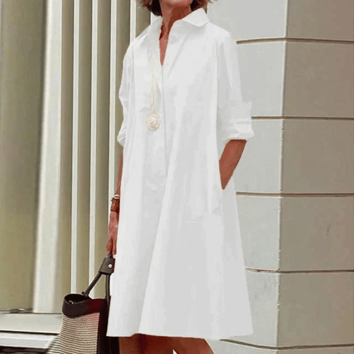 Levoire | Robe Longue Fluide Élégante Blanc