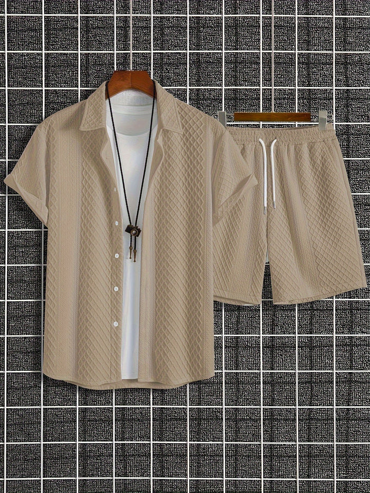 Levoire | Ensemble Uni En Maille À Carreaux En Coton De Cent