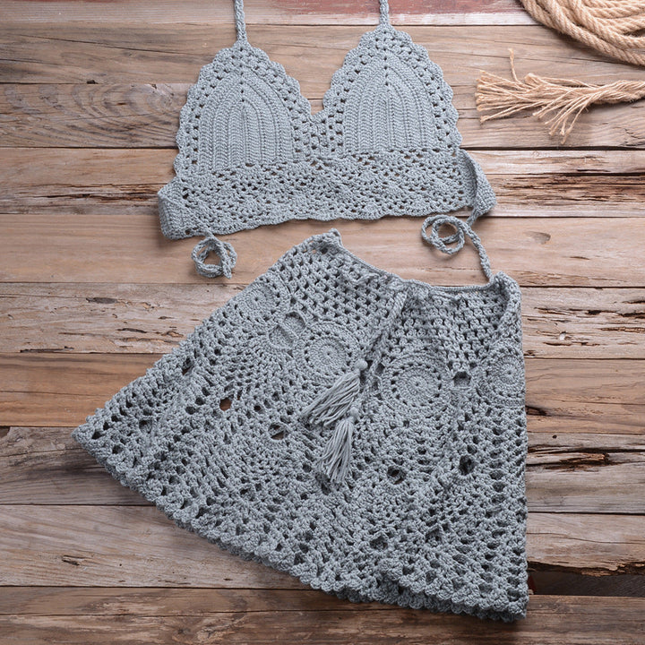 Levoire | Ensemble De Bikini En Crochet 2 Pièces Gris