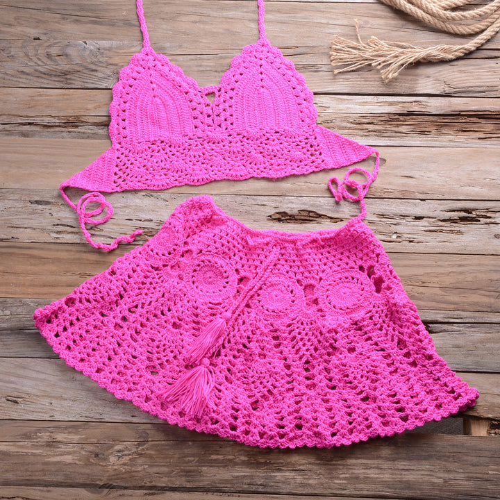 Levoire | Ensemble De Bikini En Crochet 2 Pièces Rosa