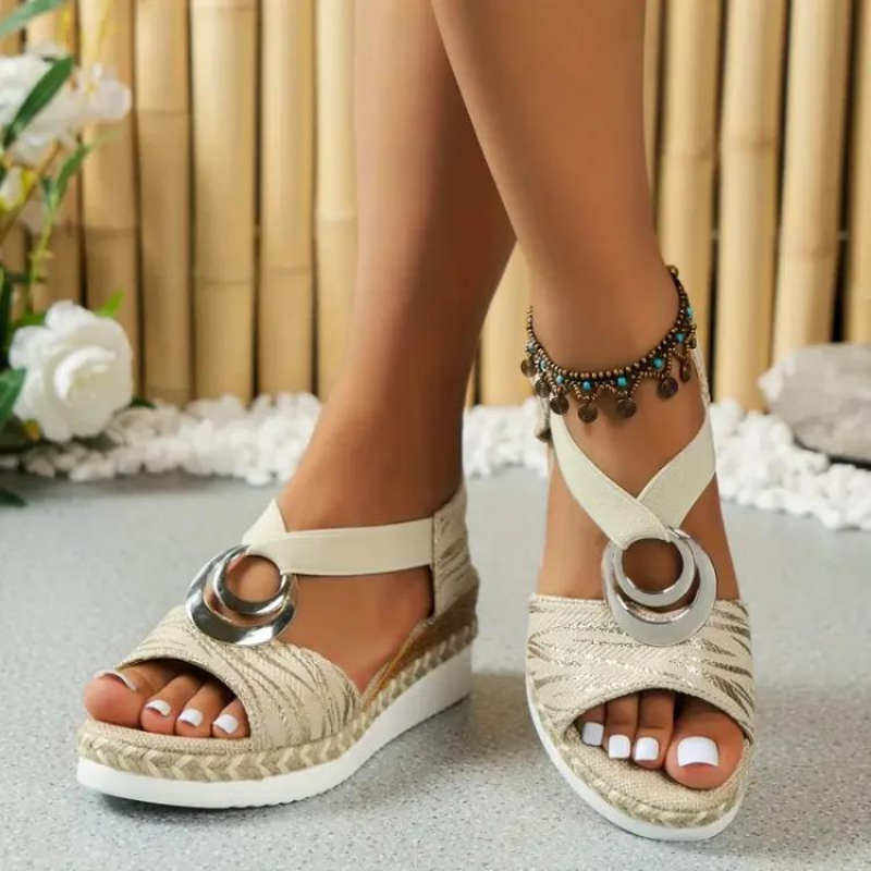 Levoire | Sandales Espadrilles Élégantes Avec Des Sangles Texturées