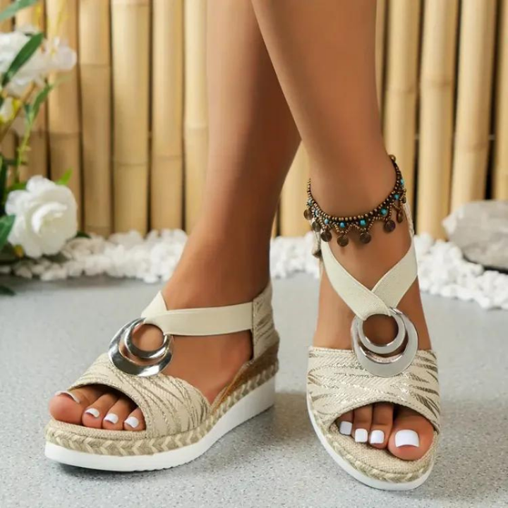 Levoire | Sandales Espadrilles Élégantes Avec Des Sangles Texturées